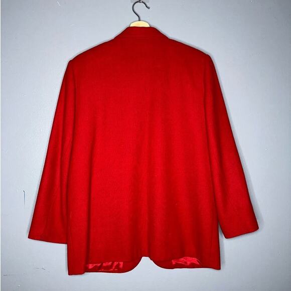 Vintage Savannah 100% Pure Wool Blazer Red Gold Hardware Size 14p - Picture 5 of 5